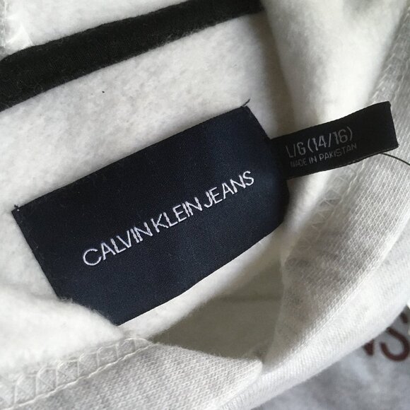 Calvin Klein Jeans hoodie L (14/16) NWT w/ flaw - Picture 4 of 10